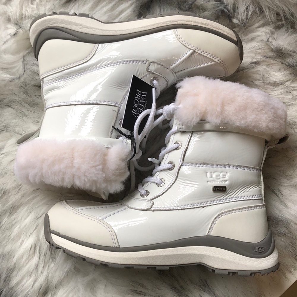 SOLD UGG Adirondack III white patent boot
